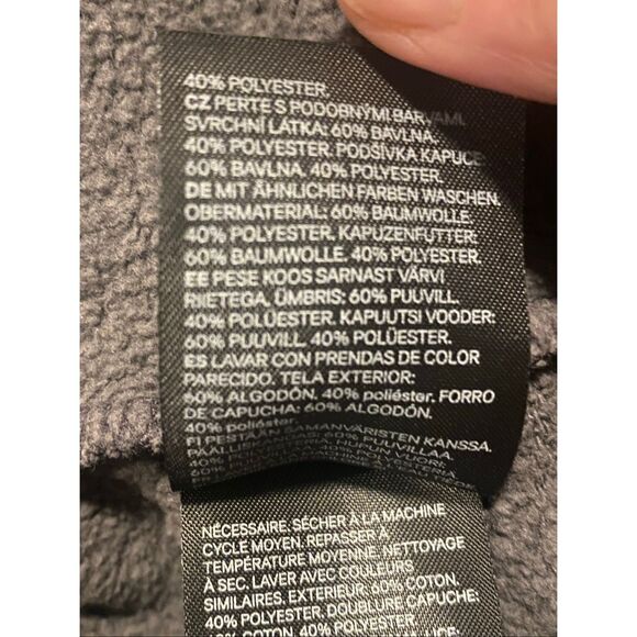 H&M Divided Men’s M Gray Acid Wash Hoodie Sweatshirt roe. Patch Streetwear - Picture 7 of 7